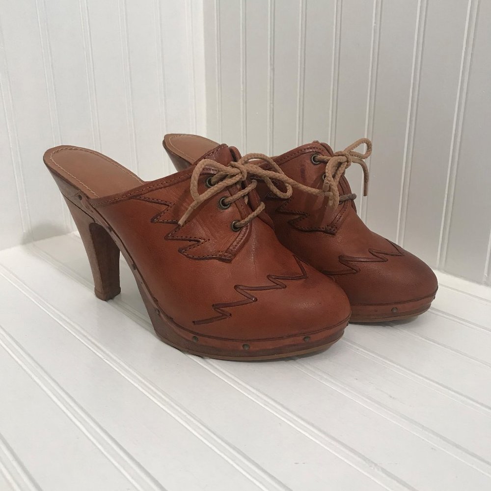 Vintage 70's QualiCraft Wooden Heel Platform Clogs - Picture 3 of 14